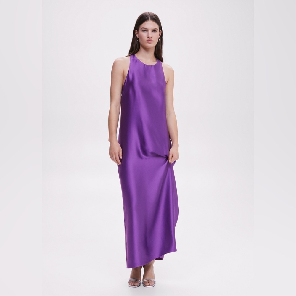 MANGO SELECTION
SATIN CROSS-BACK DRESS SIZE S